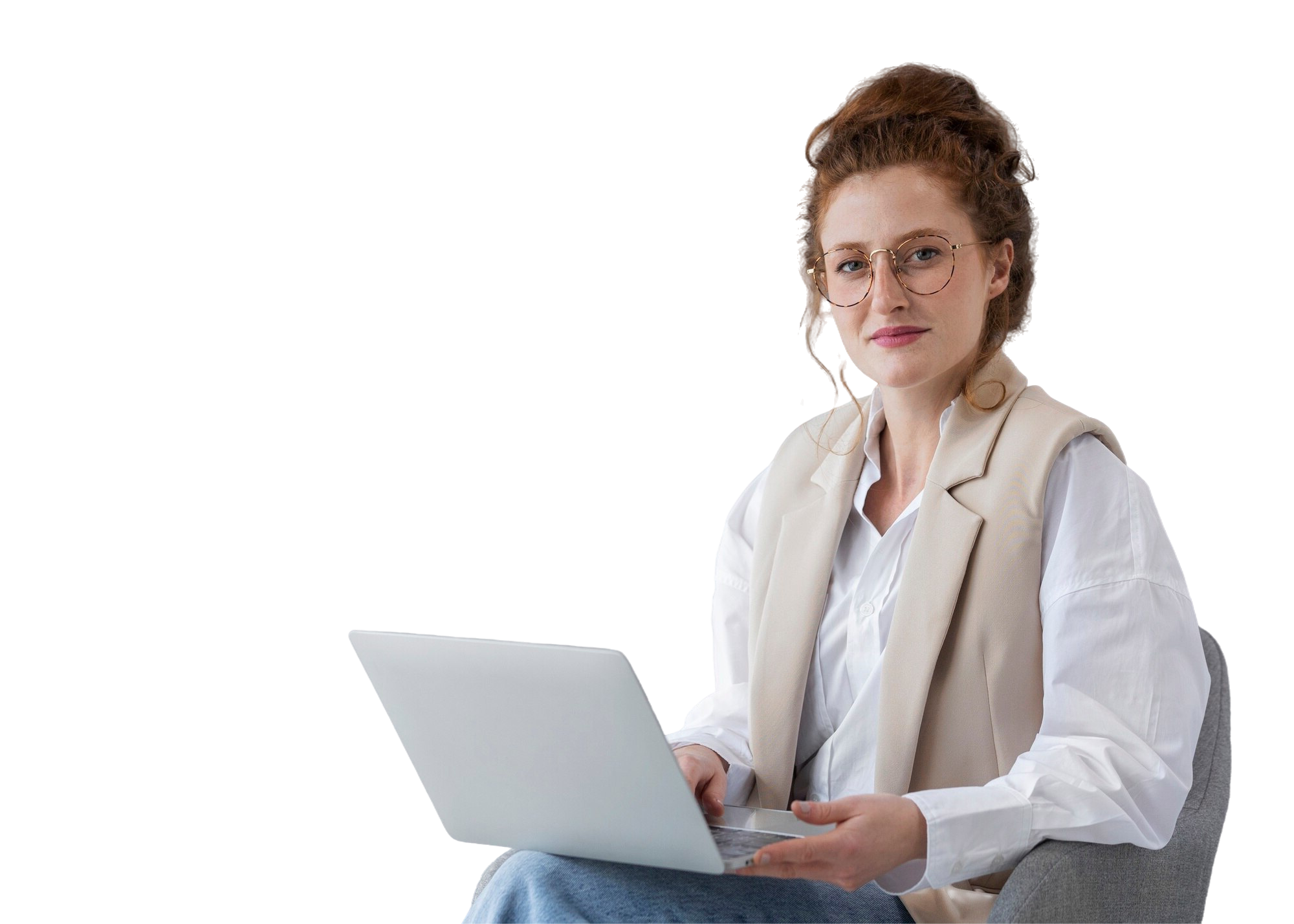 Docente con computadora